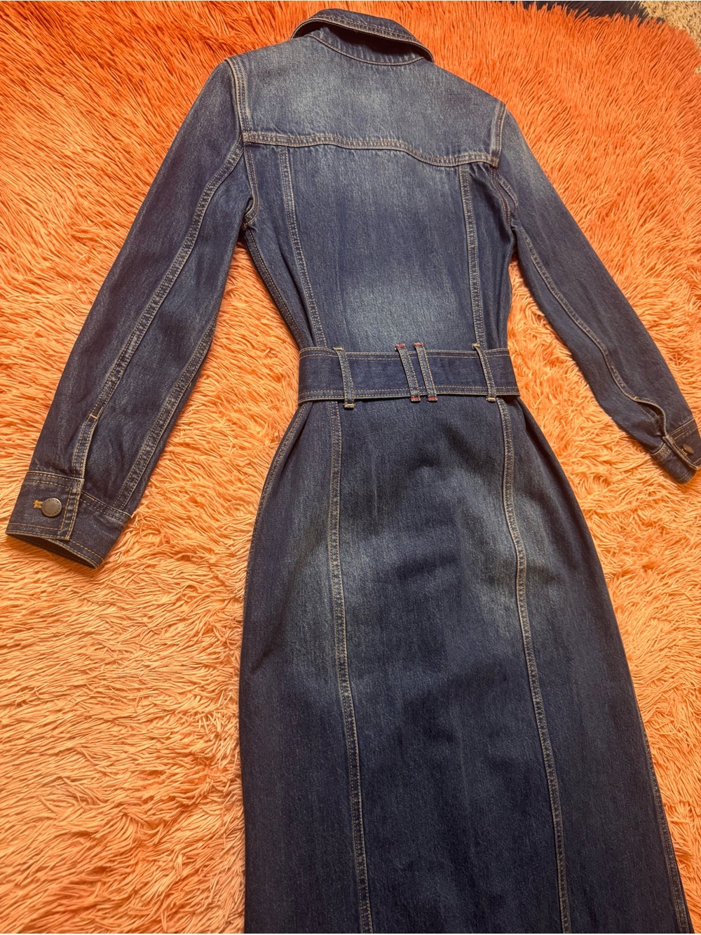 NWOT Alice + Olivia Daren Maxi Denim Jacket/Dress. Size XS - Picture 12 of 16